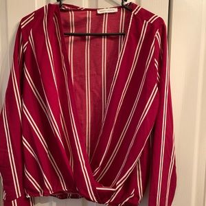 Striped maroon blouse
